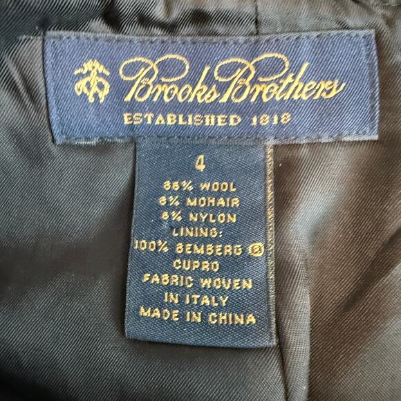 Women's Brooks Brothers Black Cream Tweed Straight Pencil Skirt Size 4 - Picture 3 of 8